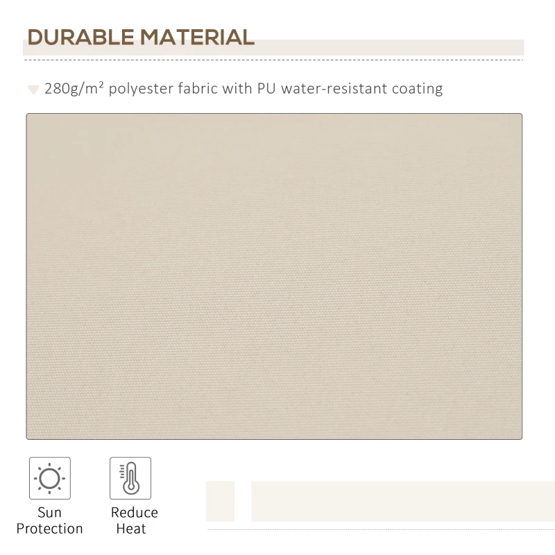 Outsunny 12' x 8' Patio Awning, Canopy Retractable Sun Shade Shelter w/ Manual Crank Handle for Deck, Yard, Cream White