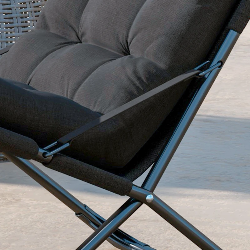 Outsunny Outdoor Folding Lawn Chair, Foldable Chair with Cushion, Armrest and Steel Frame for Poolside, Deck, Backyard