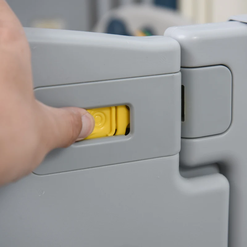 Qaba 12-Piece 92" x 92" x 25" Children Baby Playpen Kids Activity Center Fence for Kids with Easy Safety Gate & Flexible Design, White