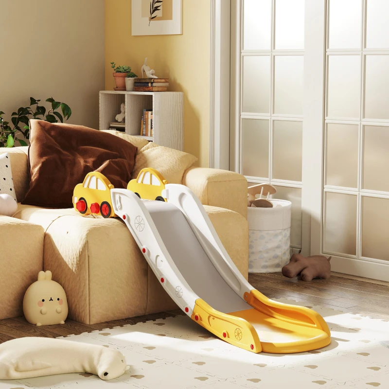 Qaba Extra Length Toddler Slide for Bed, Sofa, Easy to Assemble, Yellow