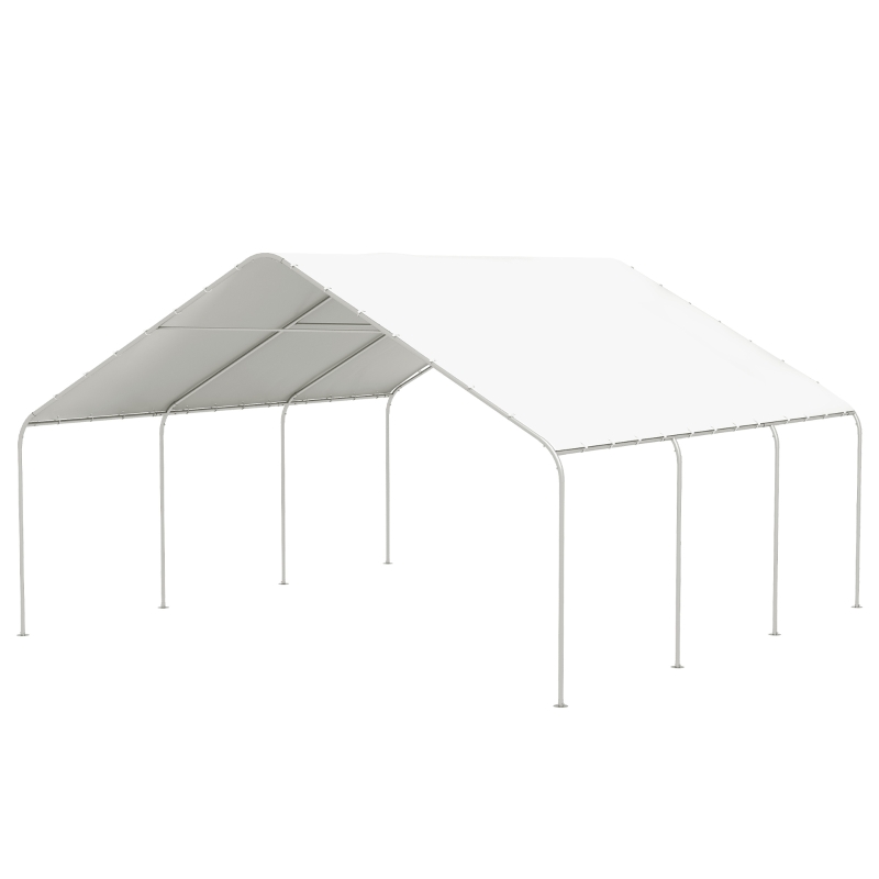 Outsunny 19' x 19.5' Carport, Portable Garage and Patio Canopy Tent, Anti-UV Cover for Car, Truck, Boat, Catering, Wedding
