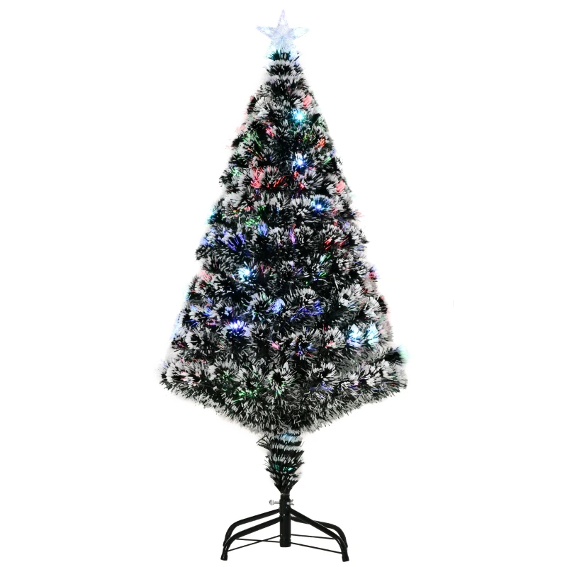HOMCOM 4ft Pre-Lit LED Optical Fiber Christmas Tree Artificial Seasonal Decor