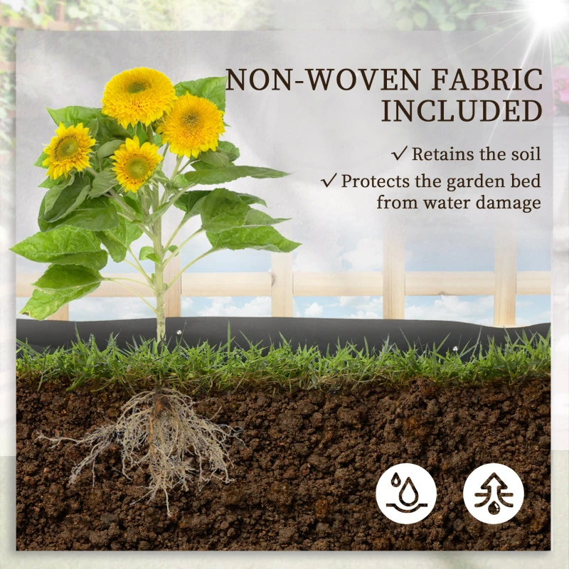 Outsunny Wooden Elevated Planter Box with Trellis for Climbing Plants, 3 Tier Raised Garden Bed for Garden, Outdoor, Natural