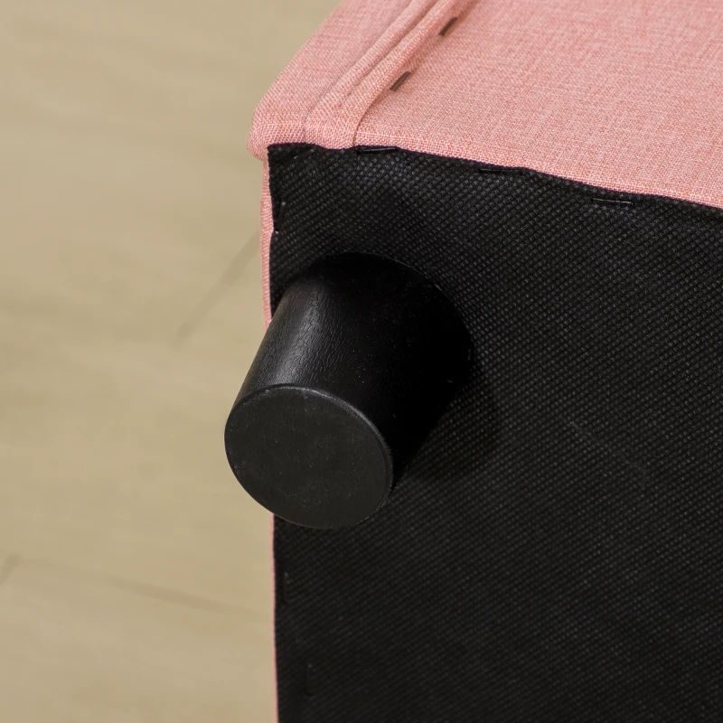 Qaba Kids Sofa, Toddler Couch with Storage Compartment, Children Chaise Lounge, Armrest Chair for Preschool for Kids Room, Kindergarten, Eucalyptus Wood, Pink