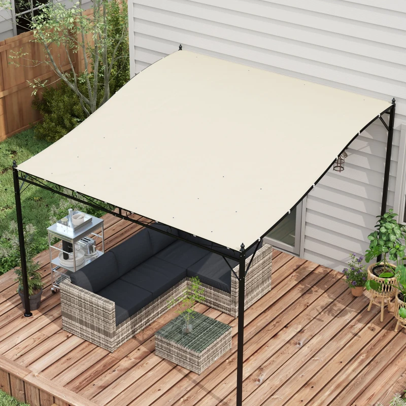 Pergola Canopy Replacement, Pergola Shade Cover for 10' x 10' Pergola (Outsunny 84C-038 Series), Beige