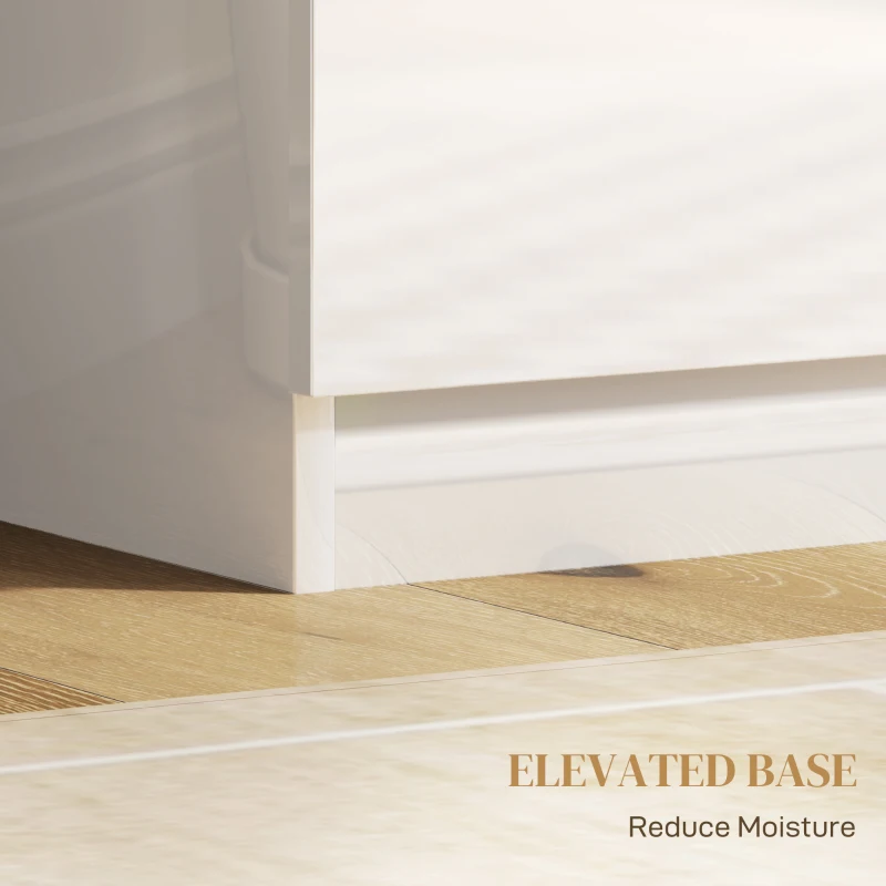 HOMCOM Sideboard Storage Cabinet with LED Lights, White