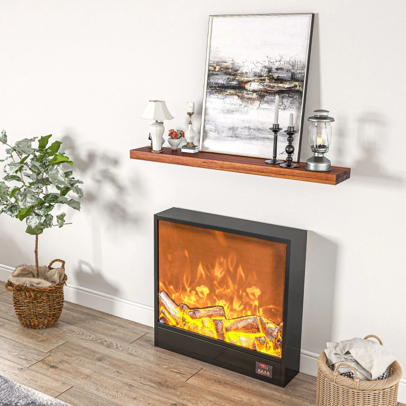 HOMCOM 48" Fireplace Mantel, Fir Wood Floating Shelf, Wall Mounted, Brown