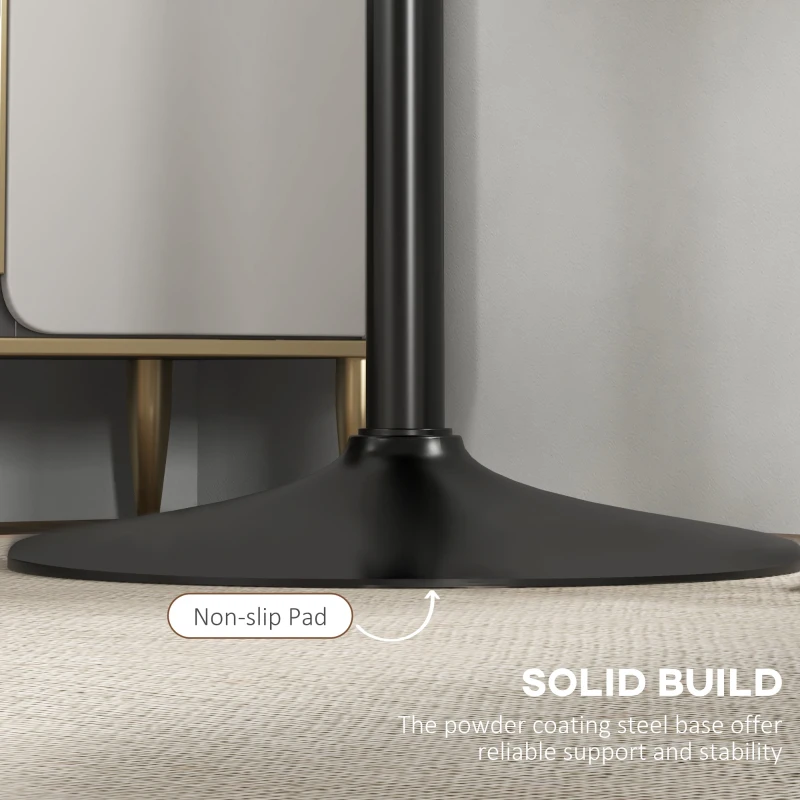 HOMCOM High Top Bar Table, Modern Round Dining Table with Painted Top and Steel Base, Bistro Table for 2 People, Black