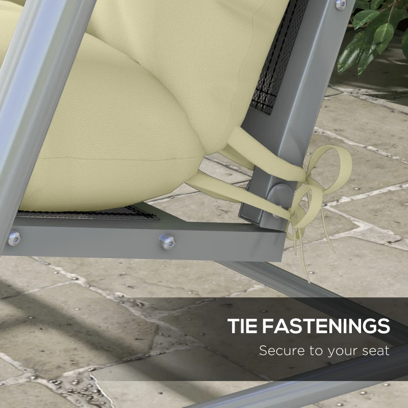 Outsunny 4-Piece Back and Seat Cushion Pillows Replacement and Pillows, Patio Chair Cushions Set with Ties, Cream White