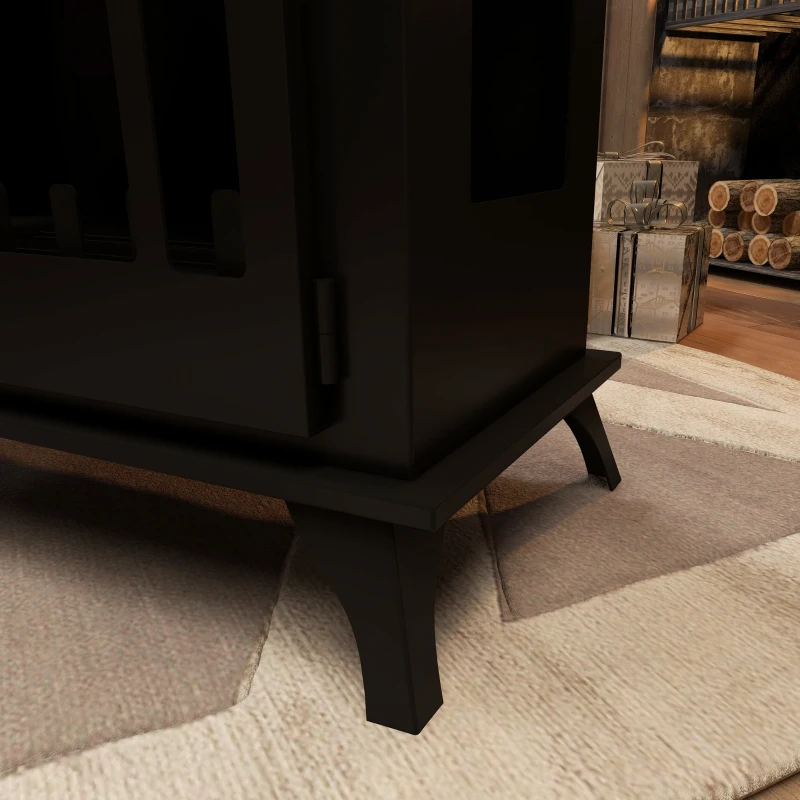 HOMCOM Freestanding Ethanol Fireplace Bioethanol Fireplace Stove, 0.25 Gal Max 269 Sq. Ft., Burns up to 3 Hours, Black