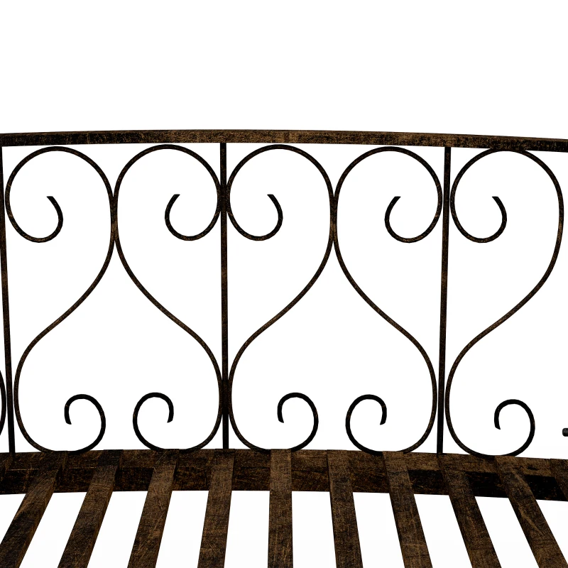Outsunny 7' Metal Arch Garden Bridge Arc Footbridge with Side Railings Decorative Scrollwork, Bronze