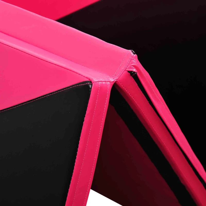 Soozier 4'x10'x2" Folding Gymnastics Tumbling Mat, Exercise Mat  with Carrying Handles for Yoga, MMA, Martial Arts, Stretching, Core Workouts, Pink and Black