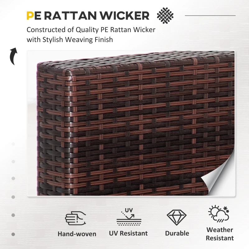 Outsunny 4-Piece Patio Furniture Sets Outdoor Wicker Conversation Set PE Rattan Sectional sofa set with Tempered Glass Coffee Table and Cushions for Backyard and Garden, Brown