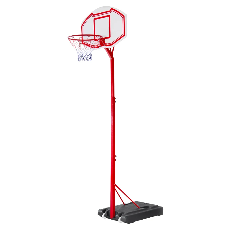 Soozier 6.9-8.5FT Basketball Hoop, Outdoor Adjustable Basketball Goal with Shatterproof Backboard, Built-in Wheels, for Youth, Adults, Indoor, Outdoor