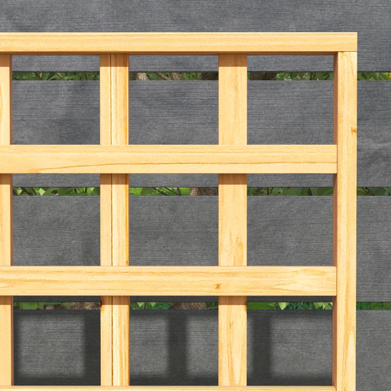 Outsunny Wooden Raised Garden Bed with Trellis, Outdoor Planter Box with Storage Shelf for Vegetables, Flowers, Herbs