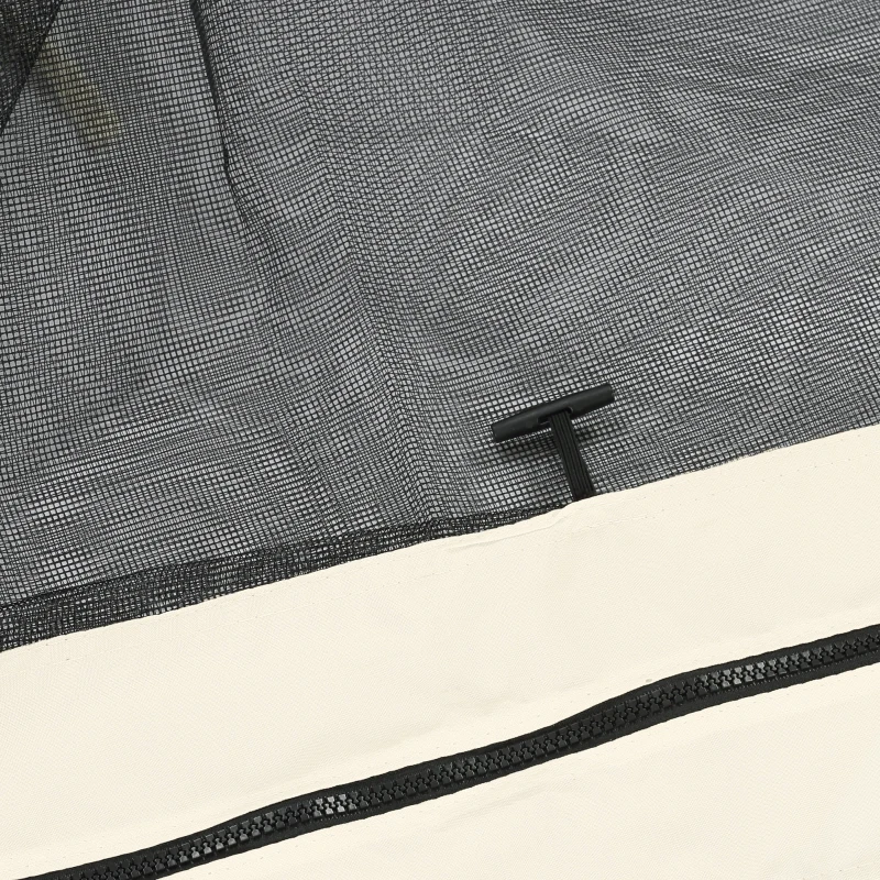 Outsunny Replacement Mesh Sidewall Netting for 12' x 12' Gazebos and Canopy Tents with Zippers, (Sidewall Only) Cream