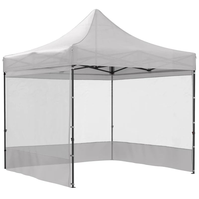 Outsunny 10' x 10' Pop Up Canopy Tent Gazebo with Wheeled Carry Bag and Sides, Height Adjustable for Outdoor, Patio, Garden