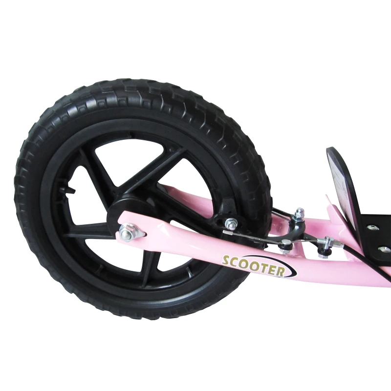 HOMCOM Kick Scooter for Kids 5-12 Years Old with Adjustable Height Handlebar, Non-slip Footplate, Big Wheels, Rear Brake, Pink