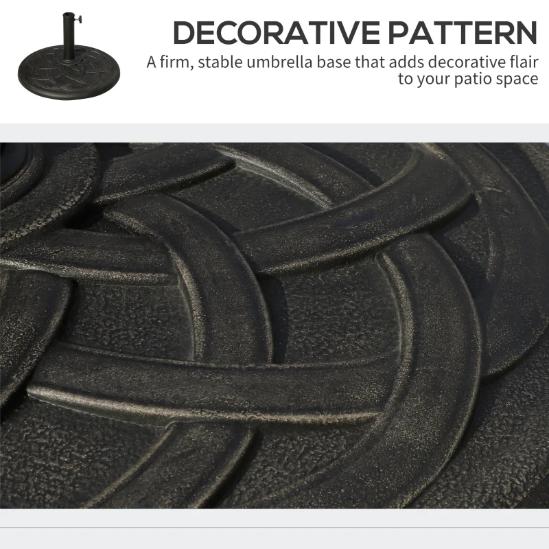 Outsunny 42 lbs Resin Round Market Umbrella Base Holder 22" Decorative Parasol Stand for Patio, Outdoor, Backyard, Bronze