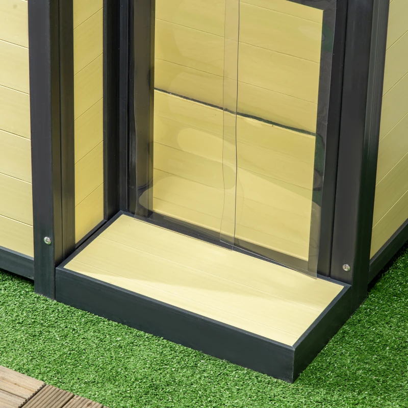 PawHut Outdoor Indoor Dog House with Openable Top, Weather Resistant Dog Kennel with Porch, Pet Furniture for Small and Medium Sized Dogs, Natural Wood