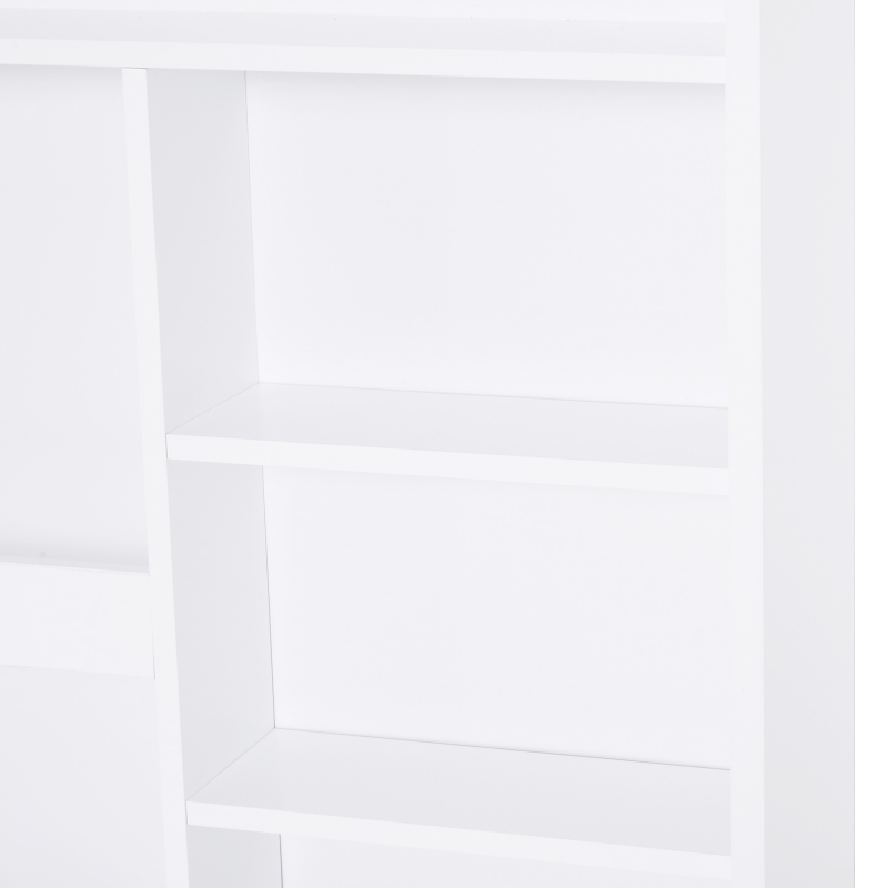 HOMCOM Wall Mounted Table Fold Out Convertible Desk, Multi-Functional Space Saving Computer Desk with Writing Floating Board for Students, White and Black