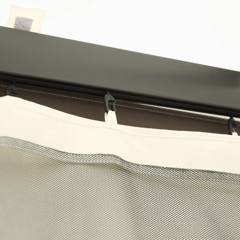 Outsunny Replacement Mosquito Netting for Gazebo 10' x 12' Black Screen Walls for Canopy with Zippers, Cream White