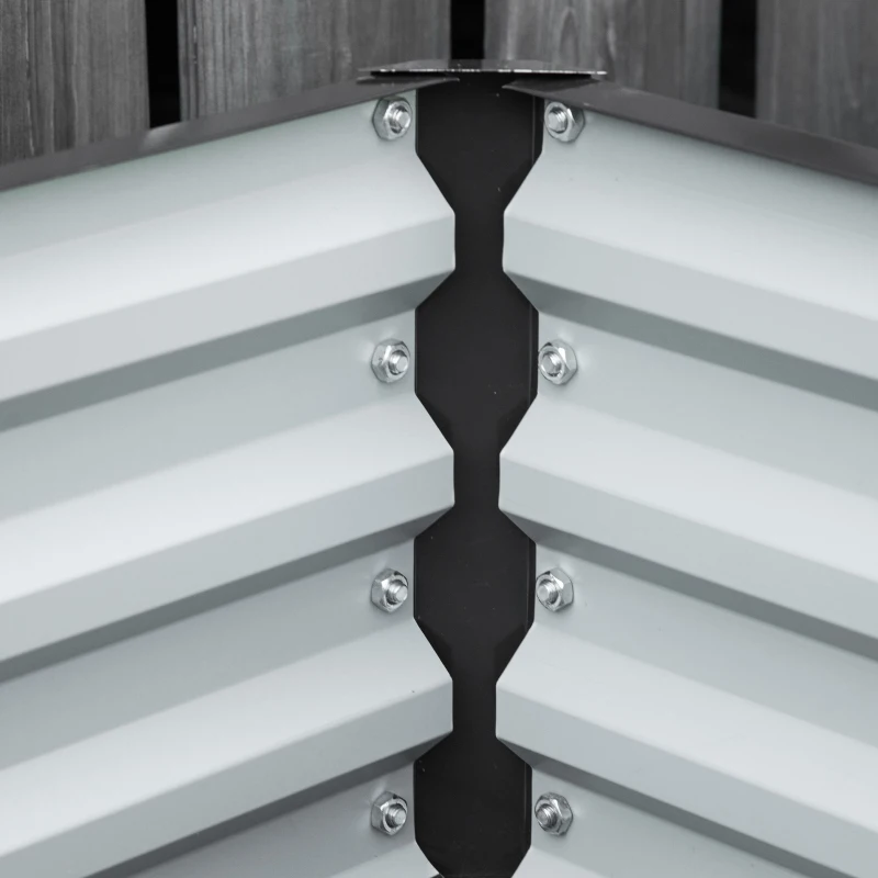 Outsunny Galvanized Raised Garden Bed, 4' x 2' x 1' Metal Planter Box, for Growing Vegetables, Flowers, Herbs, Succulents, Gray