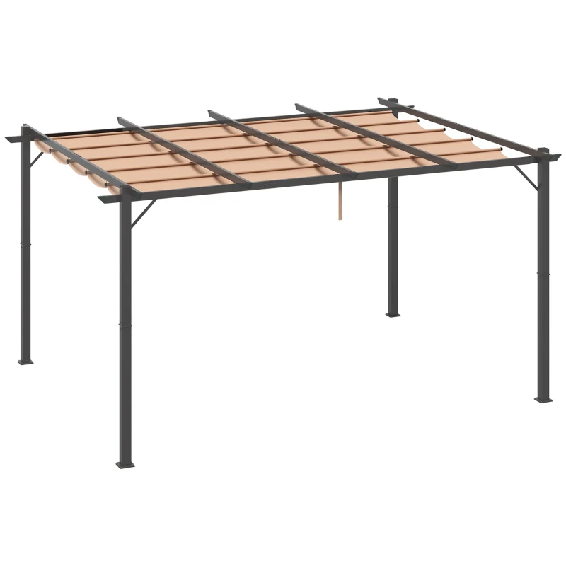 Outsunny 10' x 13' Outdoor Pergola Aluminium Gazebo Backyard Canopy Cover Square Sunshade Garden Grape Trellis Black