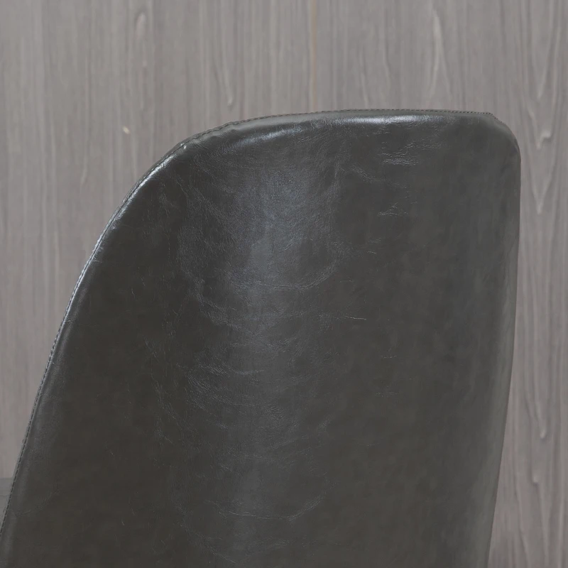 HOMCOM Dining Chairs Set of 2, Modern Kitchen Chairs with Faux Leather Upholstery and Steel Legs for Living Room, Dining Room, Bedroom, Dark Gray