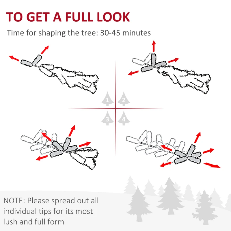 HOMCOM 7ft Pencil Artificial Christmas Tree with Pine Realistic Branches, Auto Open, Pink and White