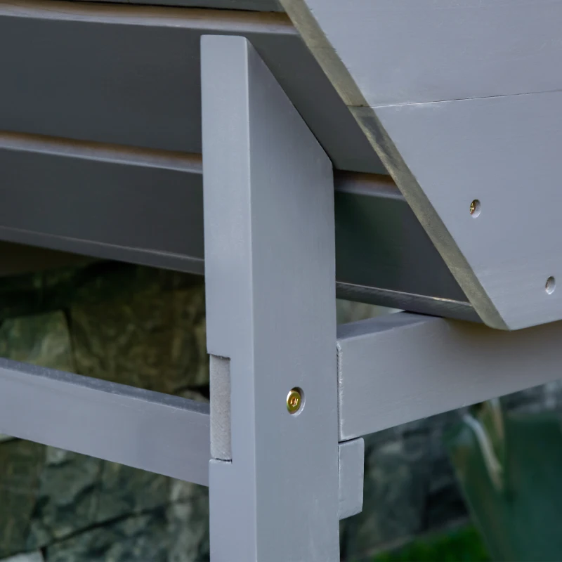 Outsunny Elevated Planter Box with Legs Wood Raised Garden Bed with Non-Woven Fabric, Elevated Planting Box, Outdoor Vegetable Flower Container, Grey