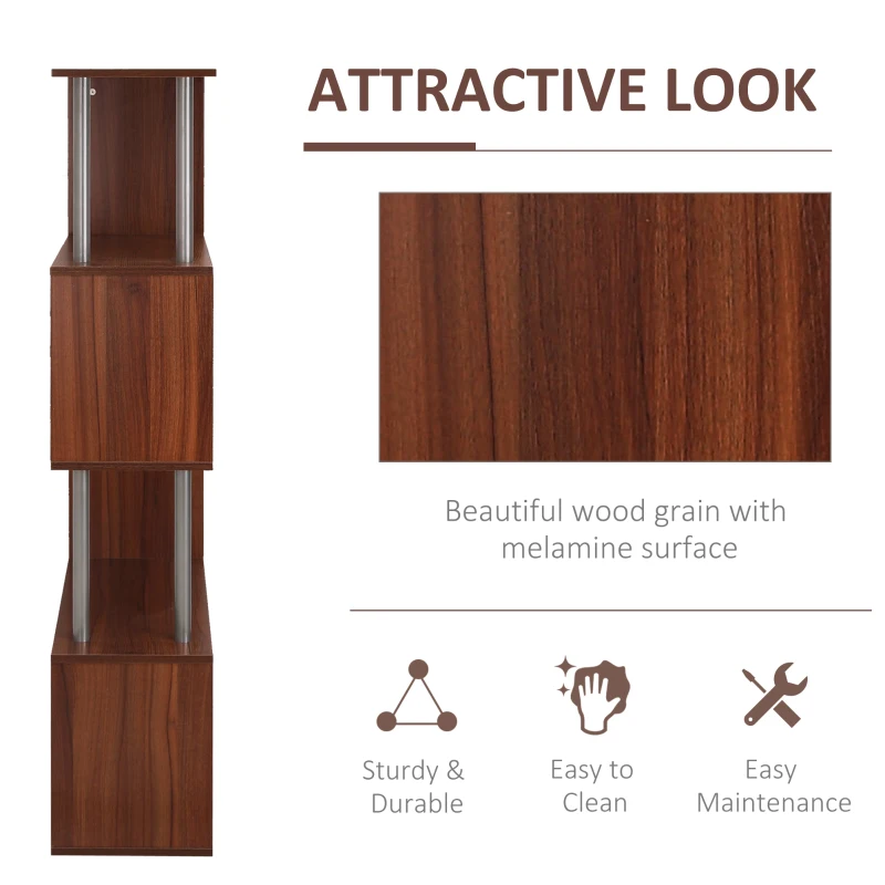 HOMCOM Slim Modern Wooden Bookshelf