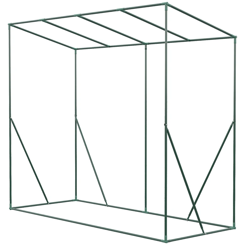 Outsunny 6.6' x 2.5' x 5.5' Patio Hot House, Walk-in Garden Greenhouse with Steel Frame, Door, Window for Balcony, Patio, Green