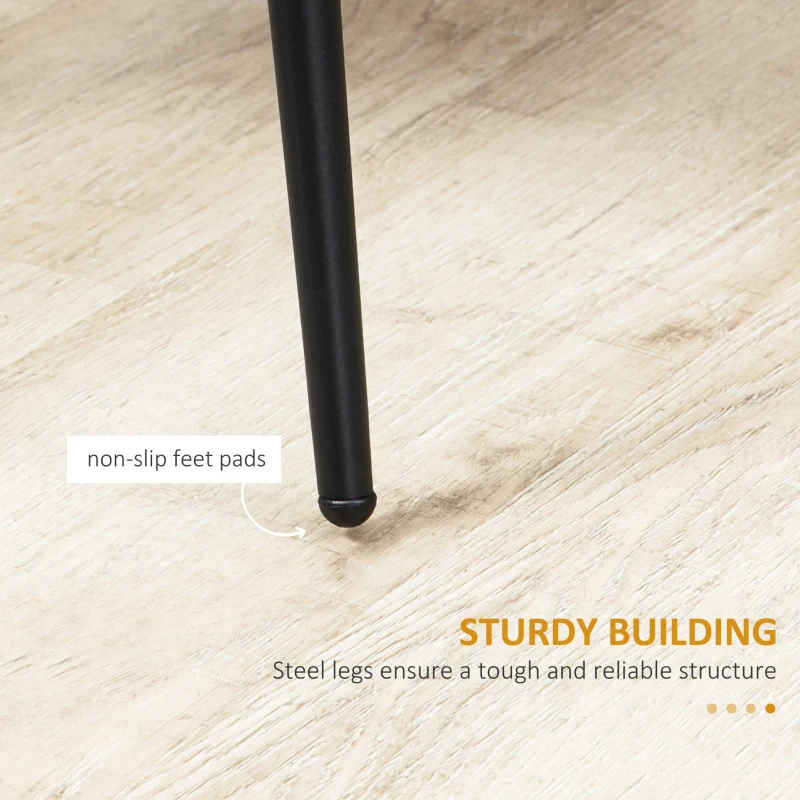 HOMCOM Dining Chairs Set of 2, Modern Kitchen Chairs with Faux Leather Upholstery and Steel Legs for Living Room, Dining Room, Bedroom, Dark Gray