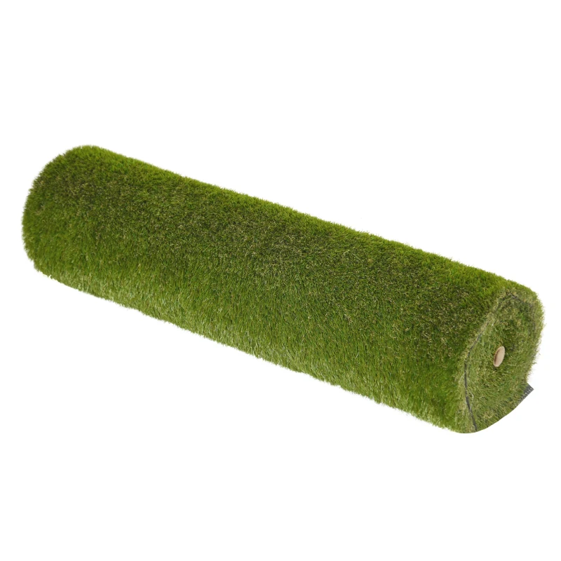 Outsunny 13' x 3.3' Synthetic Artificial Grass Turf Realistic Fake Thick Grass with UV Protection & Drain Holes, Outdoor Easy to Clean Lawn Pet Turf with High Density, 1.2'' Height