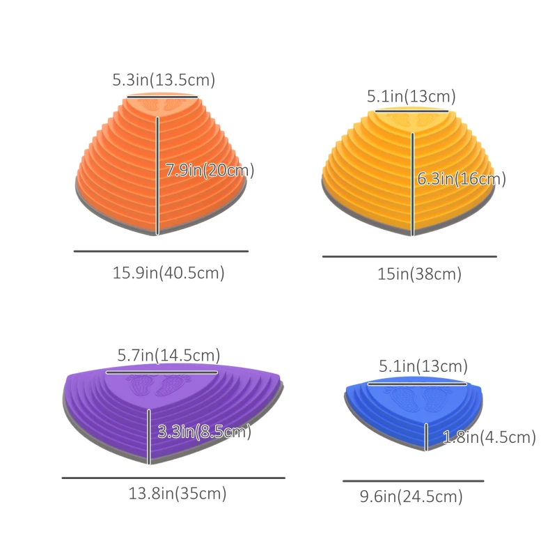 Outsunny 11 PCs Stepping Stones Kids with Non-slip Rubber, Stackable Balance River Stones for Obstacle Course Sensory Play, Outdoor Indoor for 3-8 Years Old