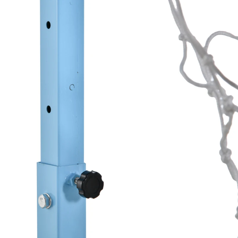 Soozier Poolside Basketball Hoop Stand, 36.5"-48.5" Height Adjustable Portable Hoop System w/ Clear Backboard & Fillable Base for Whole Family, Blue, White