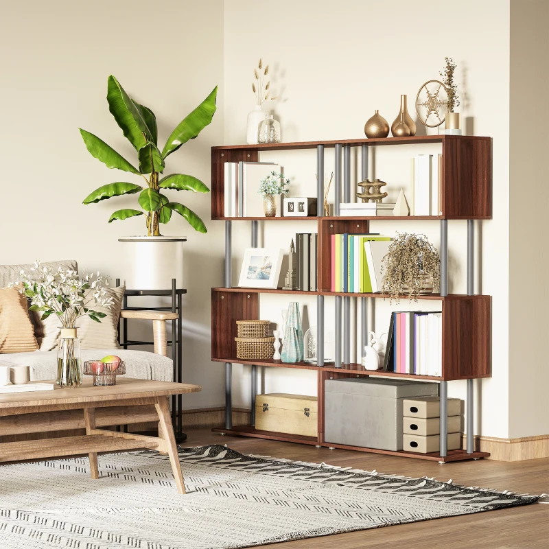 HOMCOM Slim Modern Wooden Bookshelf