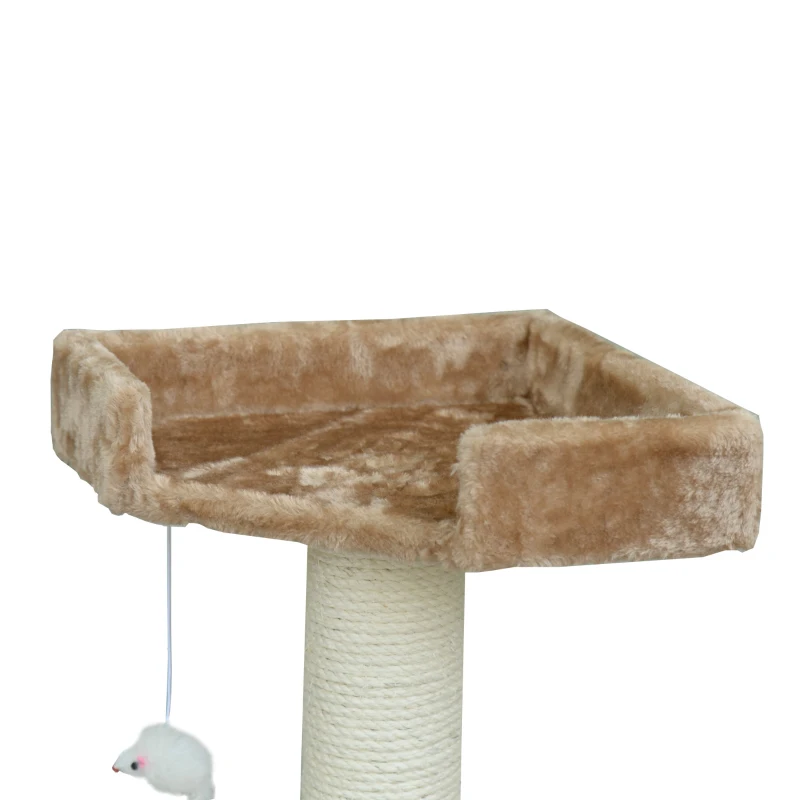 PawHut 71-Inch Cat Tree Furniture Pet Tower House with Scratch Post and Condo, Beige