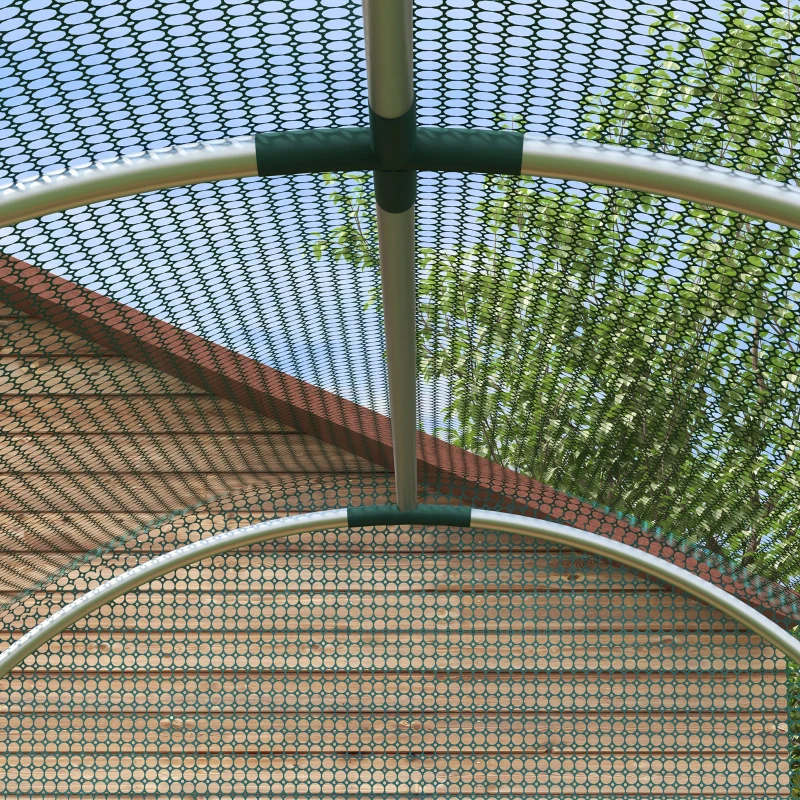 Outsunny Galvanized Steel Crop Cage, Plant Protection Tent with Zippered Door, 4' x 8', Green