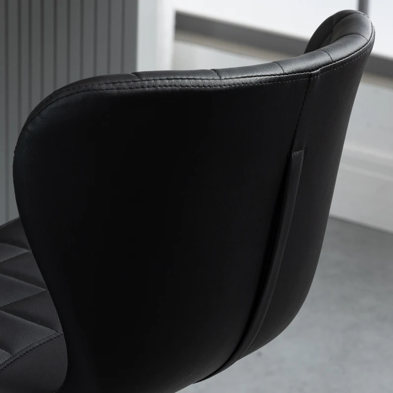 HOMCOM Set of 2 Counter Height Bar Stools Swivel Stool Height Adjustable Bar Chairs with Footrest for Kitchen Dining Home Pub, Black