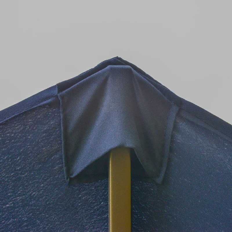 Outsunny Double-Sided Patio Umbrella, Rust-Resistant Steel, Poolside Shade, Dark Blue