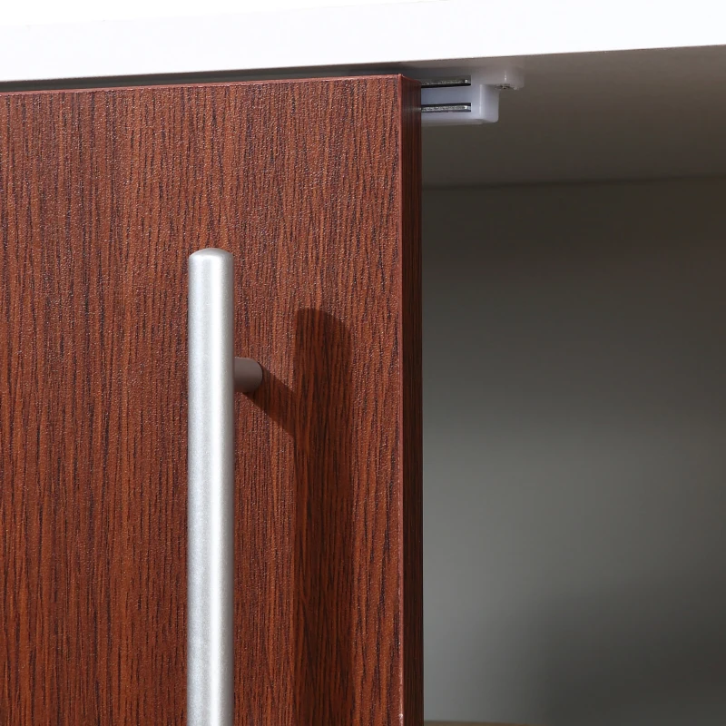 HOMCOM Modern Buffet Sideboard Kitchen Dining Storage Bar Cabinet with Adjustable Shelves Brown