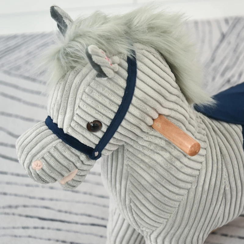 Qaba Kids Rocking Horse Plush Ride on Horse Toddle Rocker for 36-72 Months