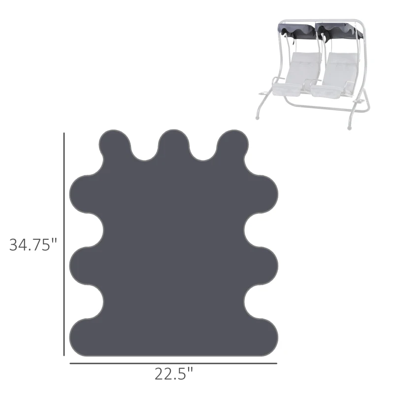 Outsunny 84A-052 Series 2-Seater Swing Canopy Replacement Top Cover, Gray