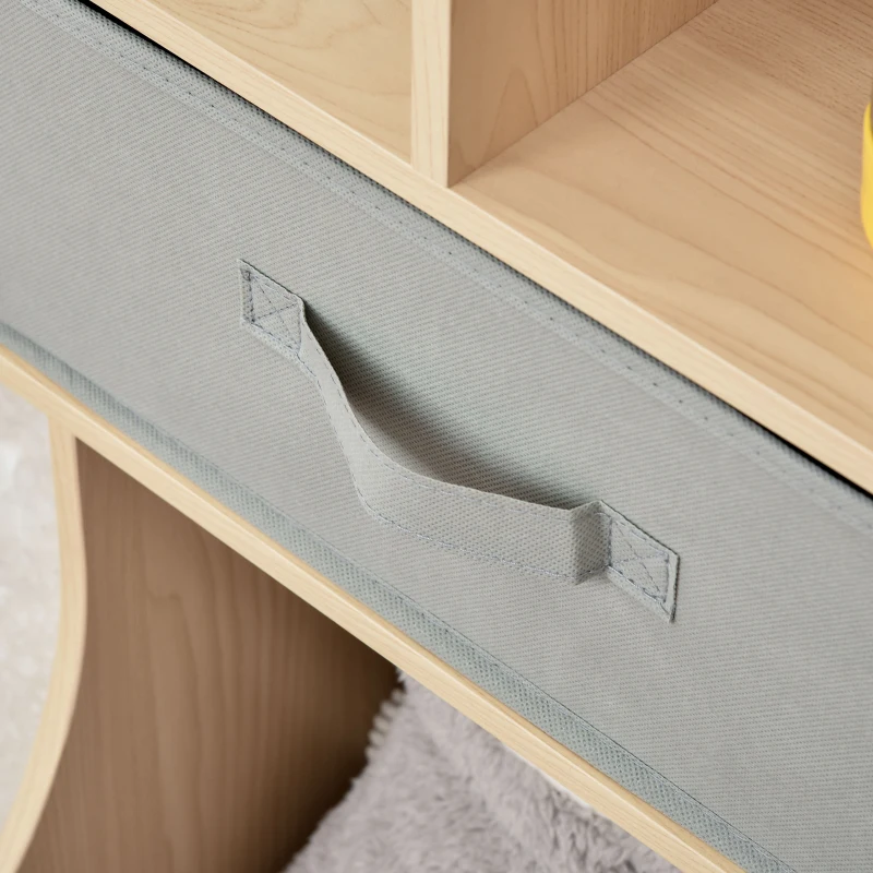 HOMCOM Kids Bookcase, Toy Storage Organizer Cabinet, Children Display Bookshelf with Drawers for Toys, Clothes, Books, Natural Wood Color