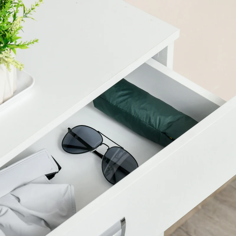 HOMCOM 3-Drawer Shoe Cabinet Modern Storage Rack with 2 Flip Doors Adjustable Shelf Freestanding Organizer for Hallway Holds 16 Pairs Shoe White