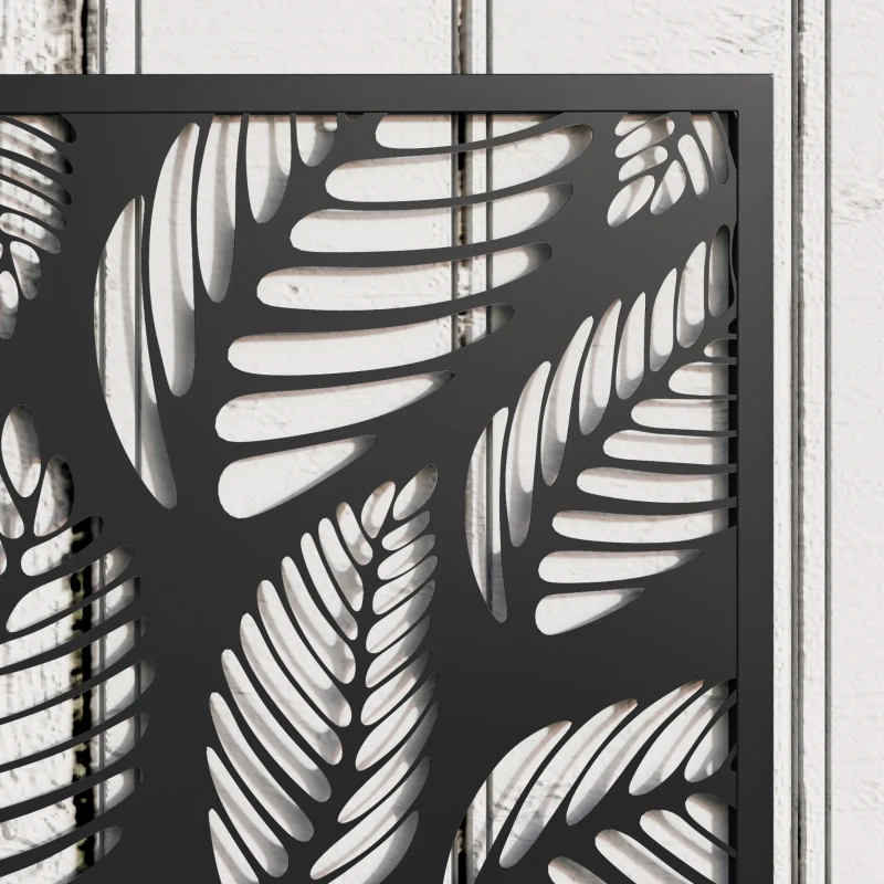 Outsunny Metal Raised Garden Bed with Privacy Panel, Freestanding or Wall Mounted Outdoor Planter Box for Garden, Patio