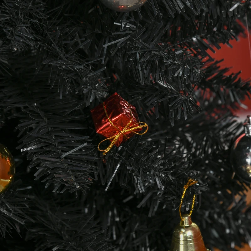 HOMCOM 7' Artificial Pencil Christmas Tree, Slim Xmas Tree with 499 Realistic Branch Tips and Plastic Stand, Black