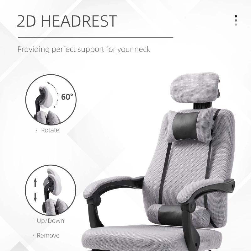 Vinsetto Ergonomic Executive High Back Office Chair with Footrest,Lumbar Support,Grey